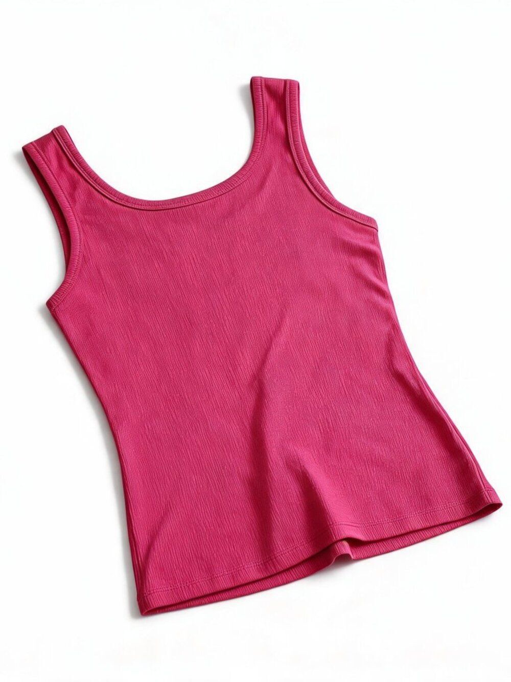 Wonder Nation girls pink tank top ribbed cotton blend size L 10–12 - Picture 2 of 8